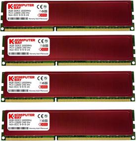 img 1 attached to 💾 Komputerbay 32GB (4X 8GB) DDR3 PC3-12800 1600MHz DIMM Red Heatspreaders 240-Pin RAM - XMP Ready, Optimal for Desktop Memory with 9-9-9-24 Timings