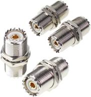 🔌 4pcs uhf connector female nut bulkhead panel mount to so239 jack rf coaxial coax cable adapter plug for pl-259 – ultimate connectivity solution logo