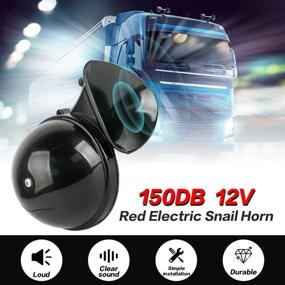 img 2 attached to 🚂 WeChip 150DB Train Horns for Trucks - Ultra Loud Black Air Horns 12V Waterproof Electric Snail Horn Raid Siren Raging Sound - Ideal for Truck, Car, Motorcycle, Bike, Boat, Crane (Black)