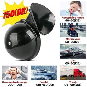 img 3 attached to 🚂 WeChip 150DB Train Horns for Trucks - Ultra Loud Black Air Horns 12V Waterproof Electric Snail Horn Raid Siren Raging Sound - Ideal for Truck, Car, Motorcycle, Bike, Boat, Crane (Black)