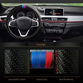 img 3 attached to 🏎️ InSassy M Sport Carbon Fiber Look Steering Wheel Cover for BMW 3 Series 5 Series Cars – Motorsport Edition Accessories for E39 E46 E89 E70 E90 E92 F10 F30