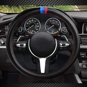 img 2 attached to 🏎️ InSassy M Sport Carbon Fiber Look Steering Wheel Cover for BMW 3 Series 5 Series Cars – Motorsport Edition Accessories for E39 E46 E89 E70 E90 E92 F10 F30