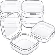 📦 set of 6 mini clear plastic bead storage boxes - ideal for collecting small items, beads, jewelry, business cards, game pieces, and crafts (dimensions: 1.37 x 1.37 x 0.7 inch) logo