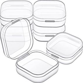 img 4 attached to 📦 Set of 6 Mini Clear Plastic Bead Storage Boxes - Ideal for Collecting Small Items, Beads, Jewelry, Business Cards, Game Pieces, and Crafts (Dimensions: 1.37 x 1.37 x 0.7 Inch)