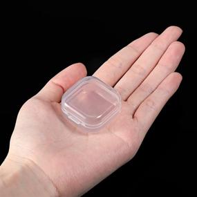 img 1 attached to 📦 Set of 6 Mini Clear Plastic Bead Storage Boxes - Ideal for Collecting Small Items, Beads, Jewelry, Business Cards, Game Pieces, and Crafts (Dimensions: 1.37 x 1.37 x 0.7 Inch)