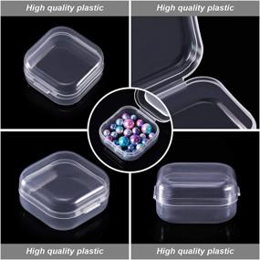 img 2 attached to 📦 Set of 6 Mini Clear Plastic Bead Storage Boxes - Ideal for Collecting Small Items, Beads, Jewelry, Business Cards, Game Pieces, and Crafts (Dimensions: 1.37 x 1.37 x 0.7 Inch)