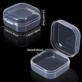 img 3 attached to 📦 Set of 6 Mini Clear Plastic Bead Storage Boxes - Ideal for Collecting Small Items, Beads, Jewelry, Business Cards, Game Pieces, and Crafts (Dimensions: 1.37 x 1.37 x 0.7 Inch)