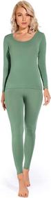 img 4 attached to Liang Rou Women's Scoop Neck Long Johns: Ultra Thin Modal Thermal Underwear Set for Ultimate Comfort