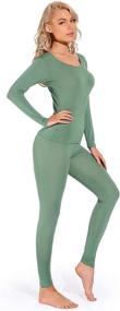 img 1 attached to Liang Rou Women's Scoop Neck Long Johns: Ultra Thin Modal Thermal Underwear Set for Ultimate Comfort