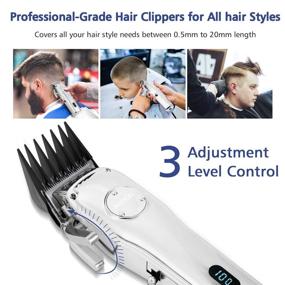 img 2 attached to 🔋 Powerful Cordless Hair Clipper: Noiseless Ultra-Quiet Hair Trimmer Kit with Metal Housing and 8 Hair Guide Combs - Ideal for Men, Kids, and Home Barber Grooming