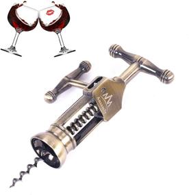 img 4 attached to 🍷 Ansamly Zink Alloy Corkscrew Kit - Solid, Sturdy & Retro Style Wine Bottle Opener, Fashionable & Heavyweight for Wine Key, Antique Brass Finish, Long Design