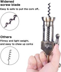 img 1 attached to 🍷 Ansamly Zink Alloy Corkscrew Kit - Solid, Sturdy & Retro Style Wine Bottle Opener, Fashionable & Heavyweight for Wine Key, Antique Brass Finish, Long Design