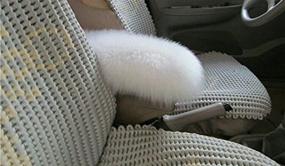 img 1 attached to 🐑 MLOVESIE Auto Center Console Armrest Pad - Cozy Winter Fluffy Sheepskin Wool Cover Cushion for Vehicle Arm Rest Seat Box - Universal Fit for Most Cars (5.91x11.81 inch, White)