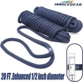 img 3 attached to INNOCEDEAR Double-Braided Nylon Dock Line-1/2 x 20': The Best Hi-Performance Marine Boats Mooring Rope Dock Line - 4 Pack Navy Blue, Professional Boat Rope with Eyelet: 12 inch