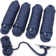 innocedear double-braided nylon dock line-1/2 x 20': the best hi-performance marine boats mooring rope dock line - 4 pack navy blue, professional boat rope with eyelet: 12 inch логотип