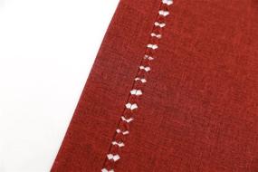 img 1 attached to 🍷 Grelucgo Handmade Hemstitched Polyester Table Runner: Elegant Cranberry Dresser Scarves, 14x72 inch