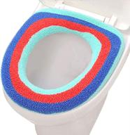 🚽 soft thicker washable cloth toilet seat cover pads - guojanfon bathroom seat cover, pack of 3 in eye-catching rainbow colors logo