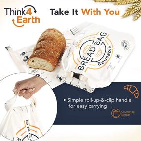 img 2 attached to 🍞 Think4earth - Organic Cotton Linen Bread Bag: Reusable Gift Bags for Homemade Bread - Ideal for Large Sourdough Loaves - Stylish Counter Top Storage and Transport Solution