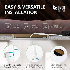 img 2 attached to 💡 Sunco Lighting 6-дюймовые светодиодные потолочные светильники с тонкой встройкой - Набор из 16 штук