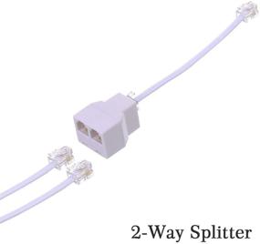 img 1 attached to Vcall Phone Line Splitter - Phone Jack Splitter, RJ11 Splitter, Cord Splitter - 2 Way Female Socket Telephone Extension Cable (2 Pcs,White)
