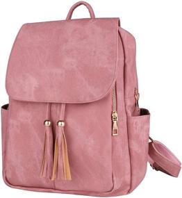img 2 attached to 🎒 Women's Pink Leather Fashion Daypacks 190502 - Handbags, Backpacks, and Wallets