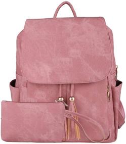img 4 attached to 🎒 Women's Pink Leather Fashion Daypacks 190502 - Handbags, Backpacks, and Wallets