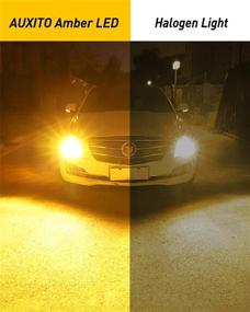 img 1 attached to 🚦 AUXITO Amber Yellow LED Bulbs with Projector for Car Turn Signal Lights - 3056 3057 3156 3157 4157 3030 Chipsets - Pack of 2