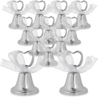 silver bell place card holders for table numbers, restaurant menu, weddings, party decoration (12-pack): enhance your event decor logo