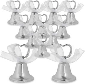 img 4 attached to Silver Bell Place Card Holders for Table Numbers, Restaurant Menu, Weddings, Party Decoration (12-Pack): Enhance Your Event Decor