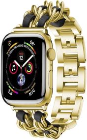 img 2 attached to SEOaura совместимый ремешок для Apple Watch 38мм 40мм: браслет из нержавеющей стали в стиле "ковбойской цепи