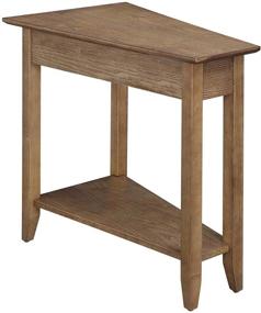 img 2 attached to 🪑 Convenience Concepts Driftwood American Heritage Wedge End Table