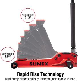 img 3 attached to 🔧 Sunex Tools 66035SJ 3.5-тонный низкопрофильный стальной гидравлический домкрат: технология Rapid Rise для эффективного подъема