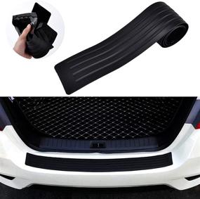 img 4 attached to 🚗 Universal Black Rubber Rear Bumper Protector Guard - Scratch-Resistant Trunk Door Sill Protector for Car Exterior, 35.8Inch, Easy D.I.Y - Greatream Car Accessories