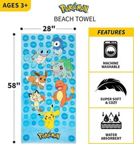 img 2 attached to Get Kids Excited for the Beach with the Franco Pokemon Super Soft Cotton Beach Towel!