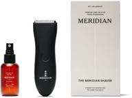 🔧 meridian's ultimate grooming kit: waterproof electric below-the-belt trimmer for men with hydrophobic spray (50 ml) - enhanced with ceramic blades and sensitive shave technology (onyx) logo