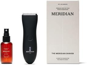 img 4 attached to 🔧 Meridian's Ultimate Grooming Kit: Waterproof Electric Below-The-Belt Trimmer for Men with Hydrophobic Spray (50 mL) - Enhanced with Ceramic Blades and Sensitive Shave Technology (Onyx)