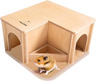 🐹 pawchie small animal wooden hideout - detachable guinea pig's wood house with pee pad, feed bowl included - suitable for hamsters, chinchillas logo