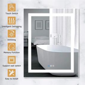 img 3 attached to 🪞 Enhanced LED Bathroom Vanity Mirror: Wall Mounted 24x30 with Adjustable Lights, Anti-Fog & Memory Dimming - IP44 Waterproof & 3-Prong Plug Included