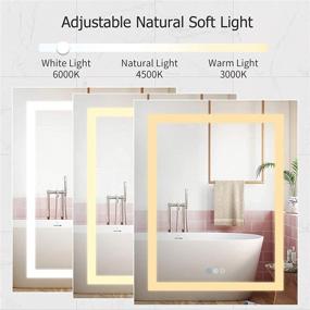 img 1 attached to 🪞 Enhanced LED Bathroom Vanity Mirror: Wall Mounted 24x30 with Adjustable Lights, Anti-Fog & Memory Dimming - IP44 Waterproof & 3-Prong Plug Included