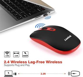 img 1 attached to 🖱️ LeadsaiL Rechargeable Wireless Computer Mouse: Portable Slim Cordless Mouse with 2.4G Connection, 5 Adjustable DPI Levels for Laptop, Desktop, MacBook