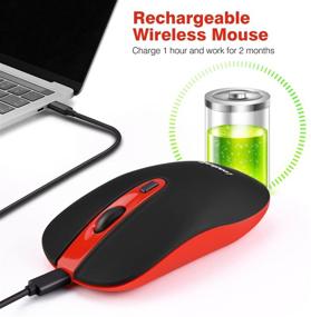 img 3 attached to 🖱️ LeadsaiL Rechargeable Wireless Computer Mouse: Portable Slim Cordless Mouse with 2.4G Connection, 5 Adjustable DPI Levels for Laptop, Desktop, MacBook