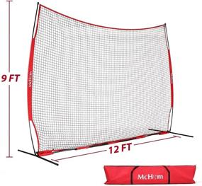 img 3 attached to McHom 12ft x 9ft Sports Barrier Net: Collapsible Backstop for Baseball, Softball, Soccer, Basketball, Lacrosse, and Field Hockey - Portable and Effective