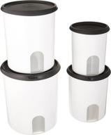 🗄️ tupperware one-touch reminder 4-piece canister set in black with upgraded seals логотип