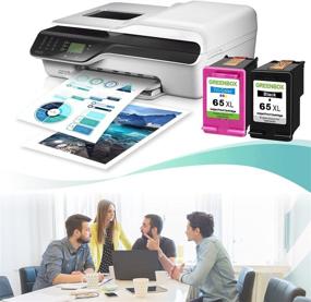 img 1 attached to 🖨️ GREENBOX Remanufactured Ink Cartridge 65XL N9K04AN for HP Envy 5055 5052 5058 DeskJet 3755 2655 3720 3721 3722 3723 3752 3730 3758 2652 Printer Tray - 1 Black + 1 Tri-Color