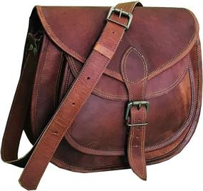 img 4 attached to Stylish 13 Inch Leather Crossbody Bag and Tote for Women
