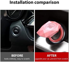 img 3 attached to 🚗 Enhance Your Car's Interior with LECART 1Pc Pink Car Engine Start Stop Button Cover Ring - Interior Accessories for a Stylish Ignition Start Stop Button Trim!