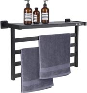 molojok towel warmer wall mounted electric heated rack - stainless steel curved square design - space-saving drying solution with 4 bars - ideal for bathroom - 23x14x7.5 inches logo