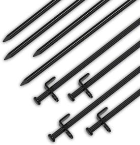 img 3 attached to Beefoor Tent Stakes: Heavy Duty Camping Stakes (12 inches, 12 pack) - Forged 🏕️ Steel Tent Pegs, Unbreakable and Inflexible - Ideal for Rocky Places, Deserts, Snowfields, and Grasslands