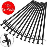 beefoor tent stakes: heavy duty camping stakes (12 inches, 12 pack) - forged 🏕️ steel tent pegs, unbreakable and inflexible - ideal for rocky places, deserts, snowfields, and grasslands логотип