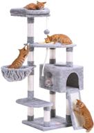 heybly cat tree tower for indoor cats – multi-level cat furniture condo with built-in feeding bowl and scratching board logo